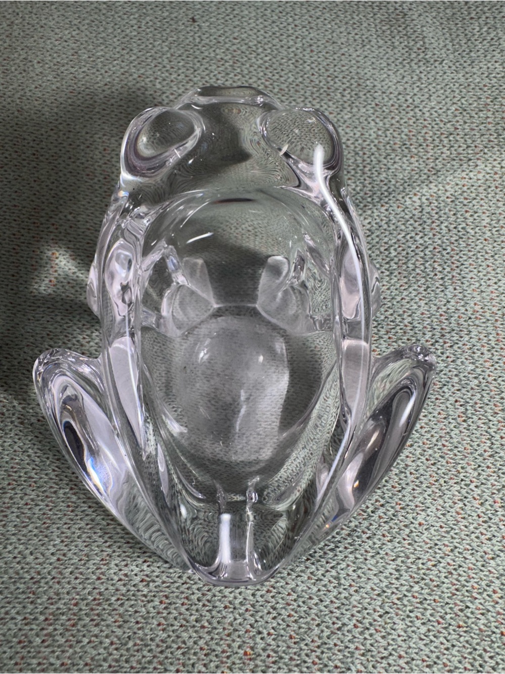 Vintage Vannes Le Châtel French Art Glass Frog Catchall / Pipe Holder /Figurine